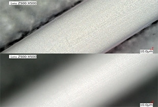 中空丝在数码显微系统下的观察、测量